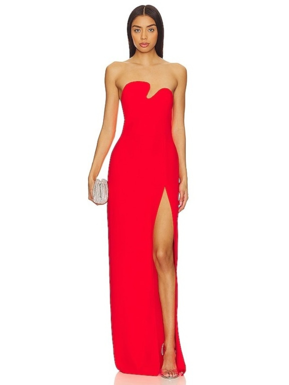 Amanda Uprichard X REVOLVE Strapless Puzzle Gown in Crimson